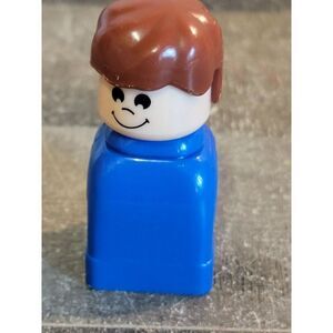 Blue boy man people block toy figure stackable